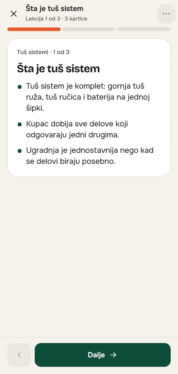 Lekcija od nekoliko kartica
