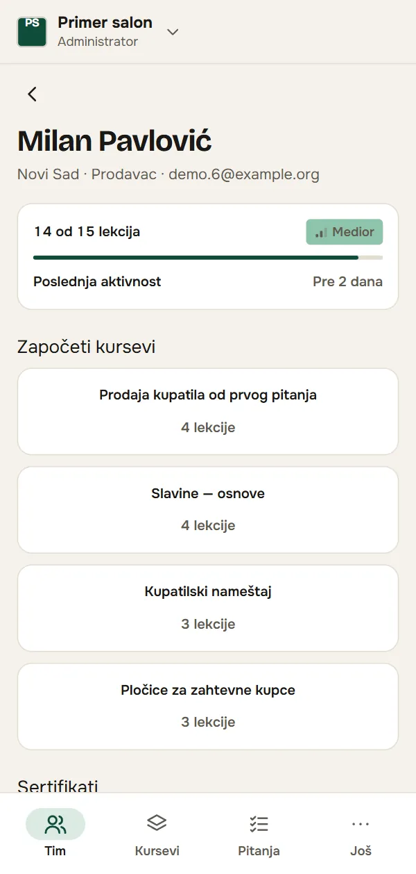Napredak jednog prodavca